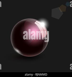 realistic glass ball with bokeh 3d vector illustration Stock Vector