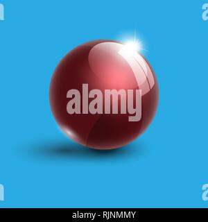 realistic red bright glass ball 3d vector illustration Stock Vector