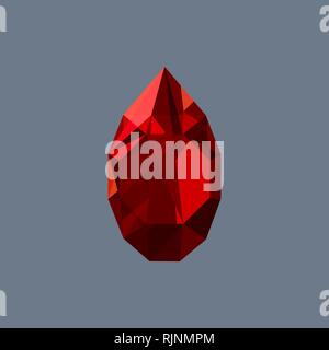 Garnet gem shining logo vector drop shaped Stock Vector