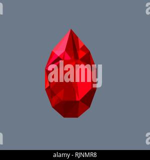 Ruby gem shining logo vector drop shaped Stock Vector