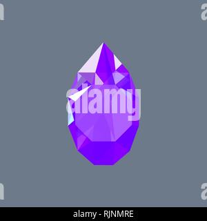 Amethyst gem shining logo vector drop shaped Stock Vector