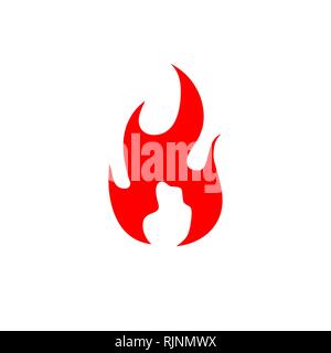 Fire flame logo vector stock icon illustration Stock Vector