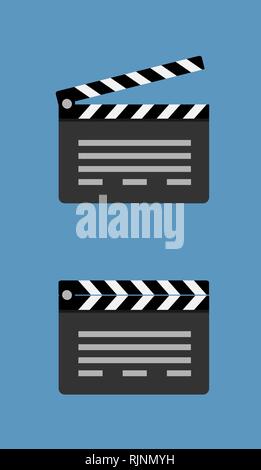 Cinema clapperboard icon flat style. Vector design element Stock Vector