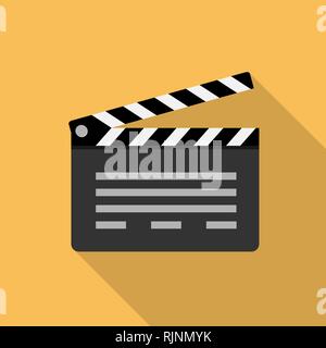 Cinema clapperboard icon flat style. Vector design element Stock Vector