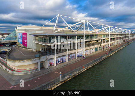 The ExCeL Centre, exhibition and international convention centre situated near Royal Victoria Dock, London Docklands, East London, England. Stock Photo