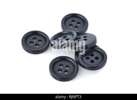 Black buttons isolated on white background Stock Photo