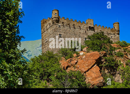 Italy Valle D'Aosta Chatillon Ussel Castle Stock Photo