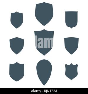 Vintage shields set isolated. Vector design elements Stock Vector