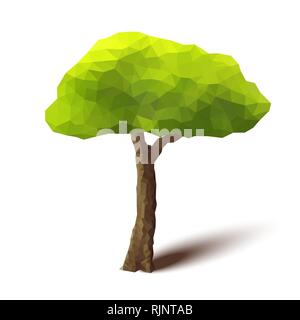 Tree low poly style. Geometric poligonal illustration. Vector design element. Stock Vector