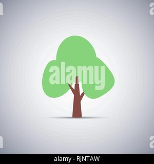 simple flat tree icon with shadow eps10 Stock Vector