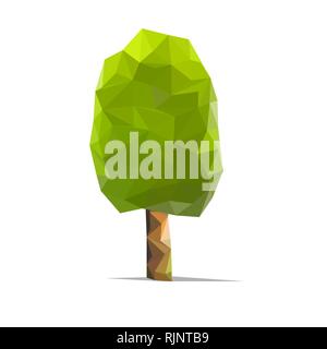 Tree low poly style. Geometric poligonal illustration. Vector design element. Stock Vector