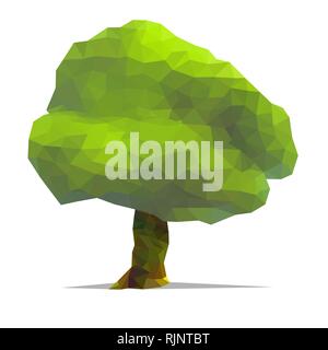 Tree low poly style. Geometric poligonal illustration. Vector design element. Stock Vector