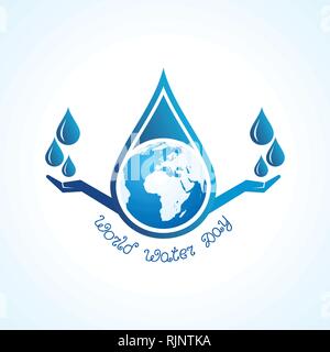 Save Nature Concept - World Water Day Stock Vector Stock Vector