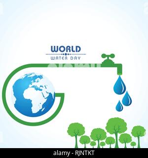 Save Nature Concept - World Water Day Stock Vector Stock Vector