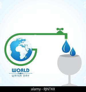 Save Nature Concept - World Water Day Stock Vector Stock Vector