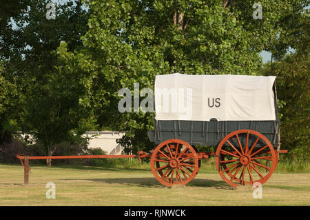 Army supply wagon, Fort Smith National Historic Site, Arkansas. Digital photograph Stock Photo