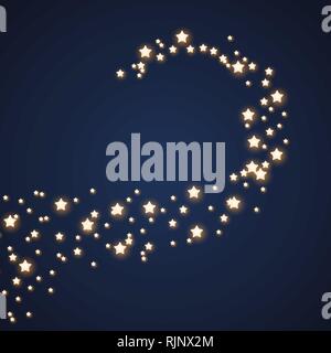 Falling star, comet line on night sky background. Vector Illustration EPS10 Stock Vector