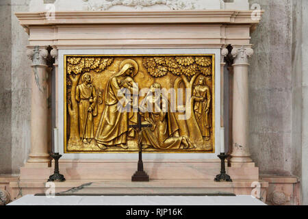 Bas-relief of the Basilica of Fatima representing one of the fourteen mysteries of the rosary (similar to the stations of the cross). This bas-relief  Stock Photo