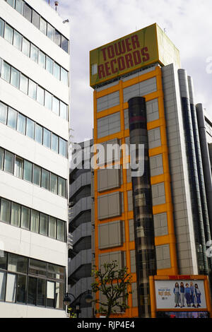 Exterior Of Tower Records Shibuya,Shibuya-Ku,Tokyo,Japan Stock Photo ...