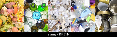 recycling, tin can,plastic,paper,glass and organic Stock Photo
