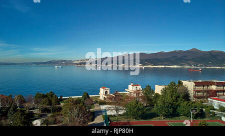 view of the hotel by the sea from the air Stock Photo