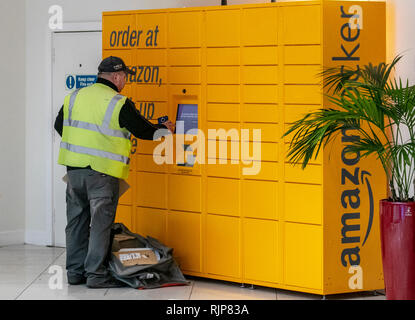 Order Pick Up point [ Locker for Amazon delivery parcels, UK Stock Photo