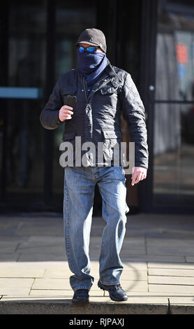 Edward Putman outside St Albans Magistrates' Court, where he is accused of fraud by false representation after allegedly claiming a £2.5 million lottery jackpot with a fake ticket in 2009. Stock Photo