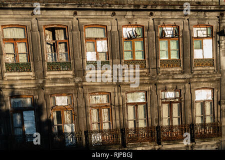 colorfull and classic old house in the city of porto in portugal close up Stock Photo