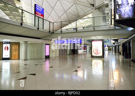HONG KONG - NOVEMBER 16, 2015: interior of Hong Kong International Airport. It is the main airport in Hong Kong. The airport is located on the island  Stock Photo