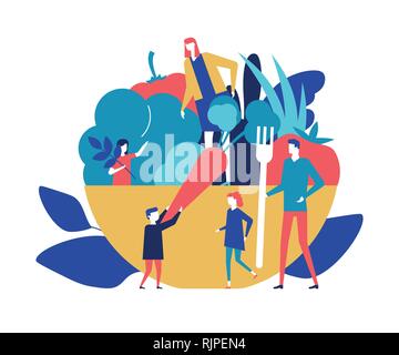 Organic food - flat design style colorful illustration Stock Vector