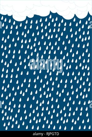 Vector illustration of clouds and rain Stock Vector