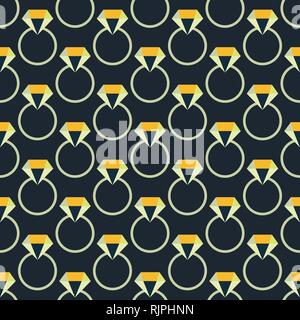 Diamond engagement ring pattern vector seamless repeat for any use Stock Vector