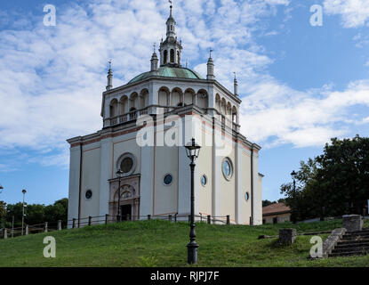 Crespi d'Adda - Italy, church of the UNESCO heritage worker village Stock Photo