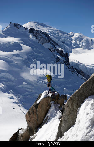 Mountain climbers, Chamonix, Rhone-Alps, France Stock Photo