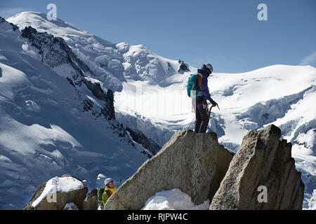 Mountain climbers, Chamonix, Rhone-Alps, France Stock Photo