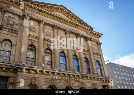 The recently regenerated St Georges Hall, Bradford, West Yorkshire, UK Stock Photo