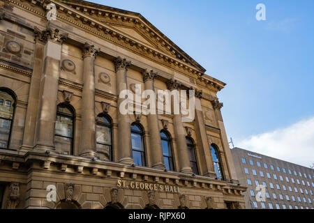 The recently regenerated St Georges Hall, Bradford, West Yorkshire, UK Stock Photo