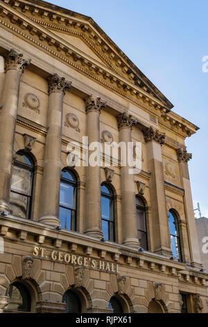 The recently regenerated St Georges Hall, Bradford, West Yorkshire, UK Stock Photo