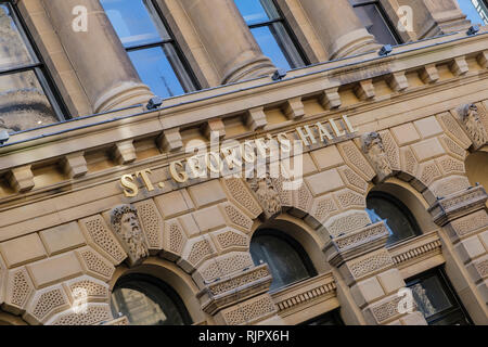 The recently regenerated St Georges Hall, Bradford, West Yorkshire, UK Stock Photo