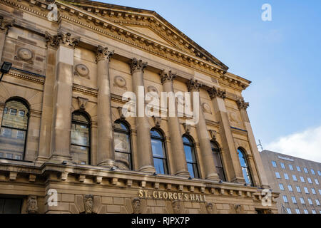 The recently regenerated St Georges Hall, Bradford, West Yorkshire, UK Stock Photo