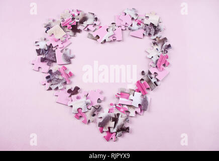 heart made from the puzzle Stock Photo