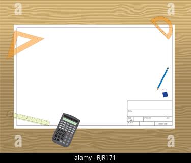 A3 Size Engineering Drawing Paper with Border and Stationary Stock Vector -  Illustration of engineering, frame: 138748649