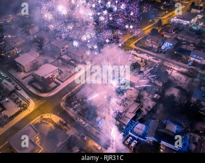 New Year's Eve Celebrations, Reykjavik, Iceland Stock Photo