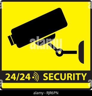 Security sign cctv cam Stock Vector