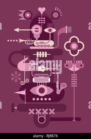 Art Abstract composition - fantastic figure. Vector illustration. Stock Vector