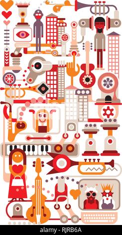 Music City - vector illustration on white background. Stock Vector