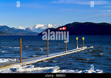 Weather vane wind sock, Harrison Lake, Harrison Hot Sp;rings, British Columbia, Canada Stock Photo