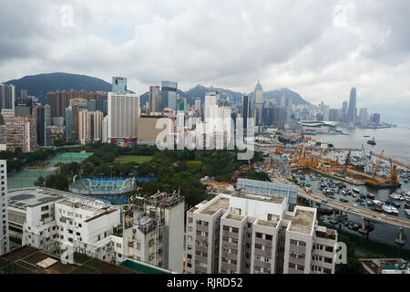 HONG KONG - JUNE 01, 2015: view of Hong Kong. Hong Kong, is an autonomous territory on the southern coast of China at the Pearl River Estuary and the  Stock Photo