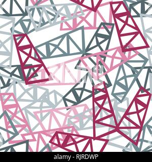 Geometric fashion seamless texture - random chaotic sharp lines background. Vector illustration. Stock Vector