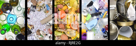 recycle paper,organic,plastic, tin can Stock Photo